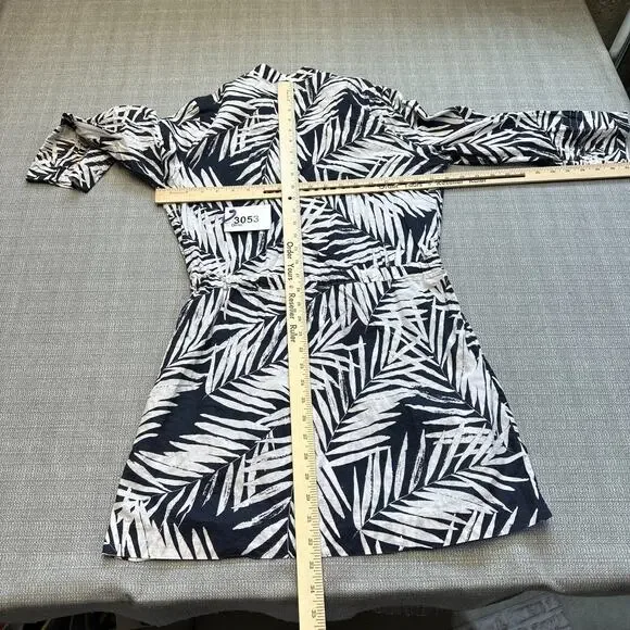 Banana Republic Hawaiian Dress Medium Cover‎ Up Navy Blue Resort Vacation Cruise - Picture 7 of 10